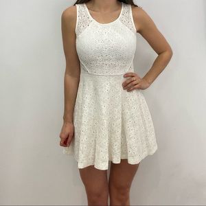 Aqua White Lace Mini Dress - image 1